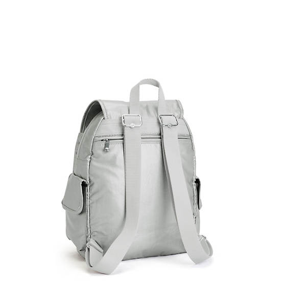 Kipling City Pack Small Metallic Ryggsekk Sølv | NO 1701DF